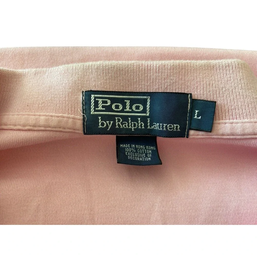Polo Ralph Lauren Polo Shirt Men's Large Pink Short Sleeve Stretch Iconic Mesh‎
